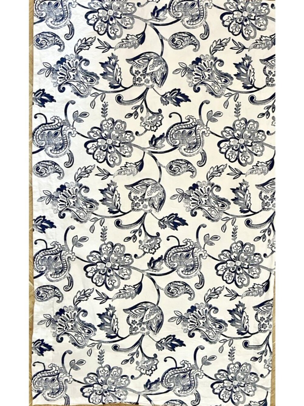 IKEA Junimagnolia KING Pillow Sham 37" x 23" Blue White 100% Cotton Floral